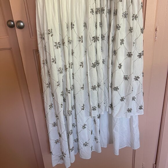 RHODE Lina Dress in White Cotton + Crystals SAMPLE - Picture 6 of 10